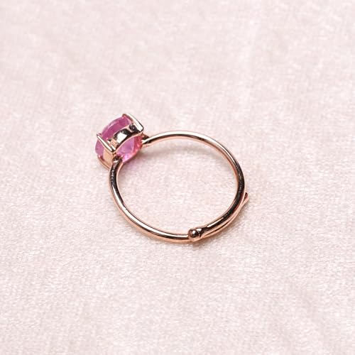 Bague saphir rose anti-ternissement bague fine argent hypoallergénique