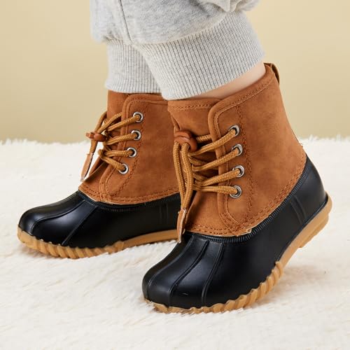 BMCiTYBM Toddler Winter Boots Waterproof Duck Snow Boots Boys Girls High Top Outdoor Warm Shoes for Cold Weather (Toddler/Little Kids)2