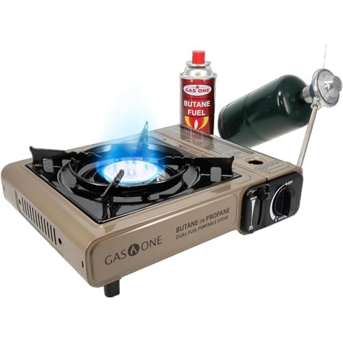 Gas One GS-3400P Propane or Butane Stove Dual Fuel Stove Portable Camping Stove – Patented – with Carrying Case Great for Emergency Preparedness Kit