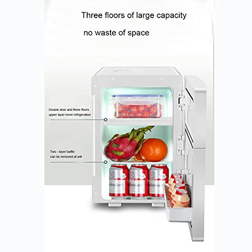 Mini Koelkast, 20L Twodoor Drie-Core Vriezer/Grote capaciteit, Smart Touchscreen/Verwarming en Koeling Verstelbare besturing, Geschikt voor auto/familie/reizen,Goud - Afbeelding 3