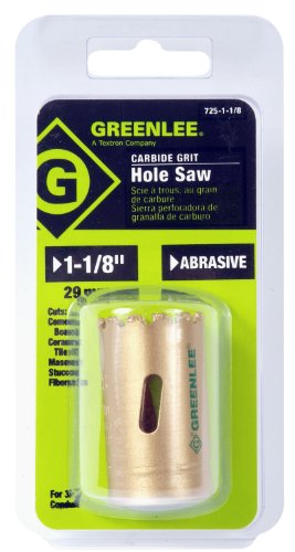 Scie-cloche Greenlee carbure de tungstène trépan abrasif 725-1-1/8 pour chantier