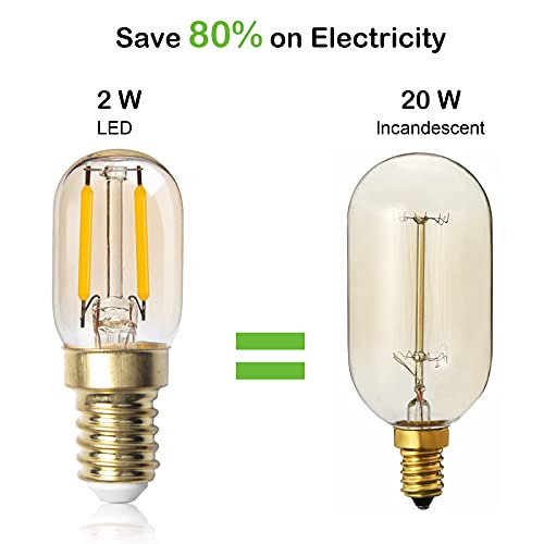 DoRight 6 stuks E14-filament, kandelaarlampen, 2 W, LED-gloeilamp, T22, dimbaar, vintage barnsteenglas, buislamp… - Afbeelding 6