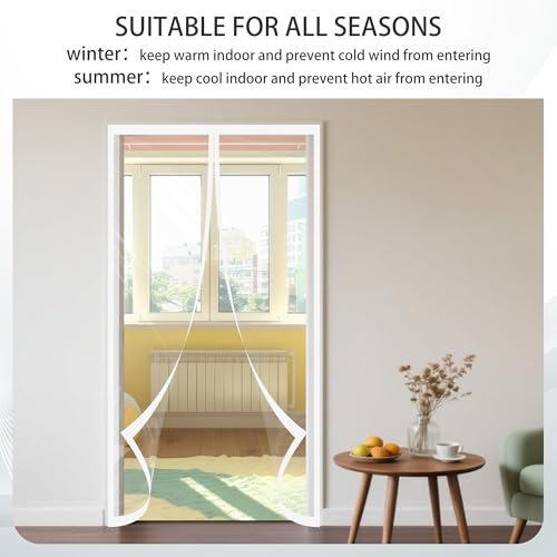 Rideau isolant thermique magnétique imperméable blanc 64 x 272 cm bloquant le froid
