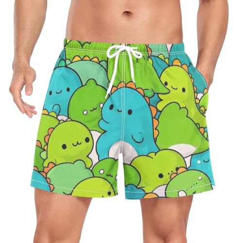 Bañador secado rápido hombre pantalones cortos dinosaurio bañador playa