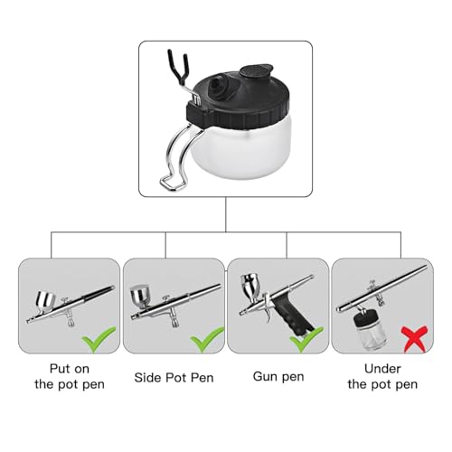 Magicrose Airbrush Cleaning Pot, Airbrush Pot Glass Bottles Holder Paint Station Filter Airbrush Cleaner Airbrush Cleaning Kit for air Brush Washing - Image 6