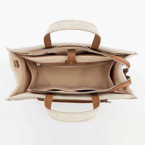 Comfyable Kadınlar için Laptop Çantası, Büyük Kapasiteli Kanvas Çanta, Hem Evrak Çantası hem de Seyahat için Crossbody Omuz Çantası, İş için, Kanvas, Medium