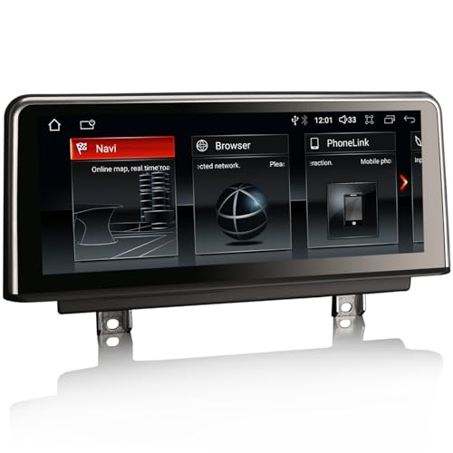 Erisin 10.25 pulgadas Android 14 Qualcomm 8-core 4+64GB Radio estéreo para BMW Serie 3 F30 F31 F34 M3 F80 Serie 4 F32 F33 F36 M4 F82 GPS Navi Carplay WiFi 4G Dab+Bluetooth DVR pantalla táctil