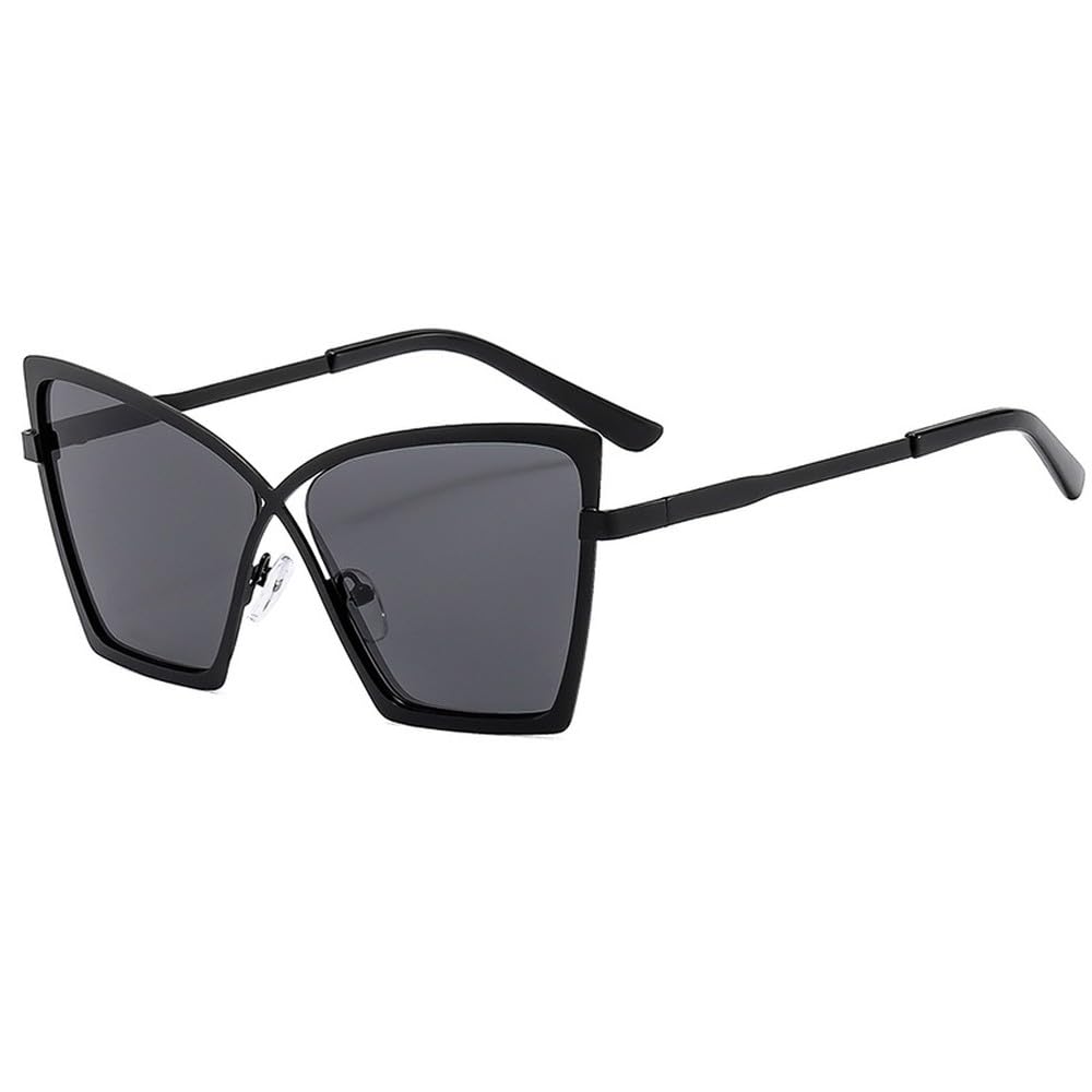 Gafas de sol cuadradas de gran tamaño y modernas para mujer, con montura de mariposa, estilo vintage de metal.