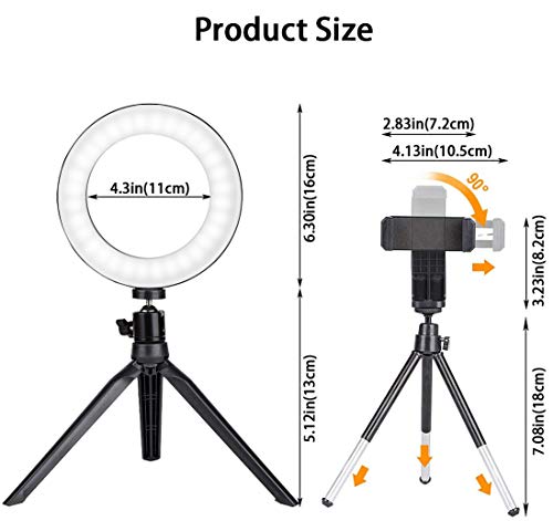 Luce ad anello da 6con supporto per treppiedi e
