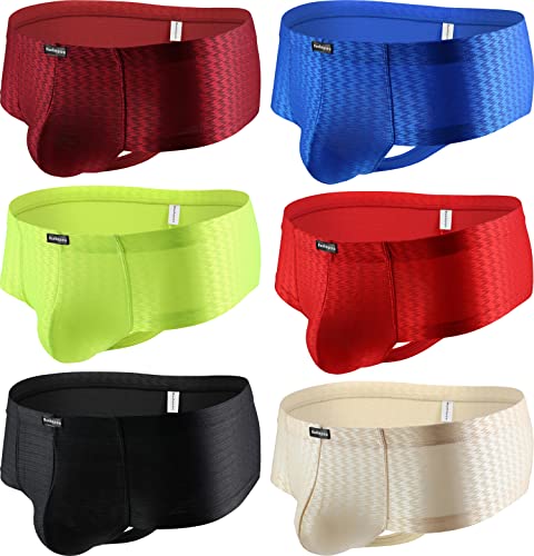 Men's Shining Cheeky Soft Stretch Boxer Briefs Sexy Mini Cheek Thong Underwear