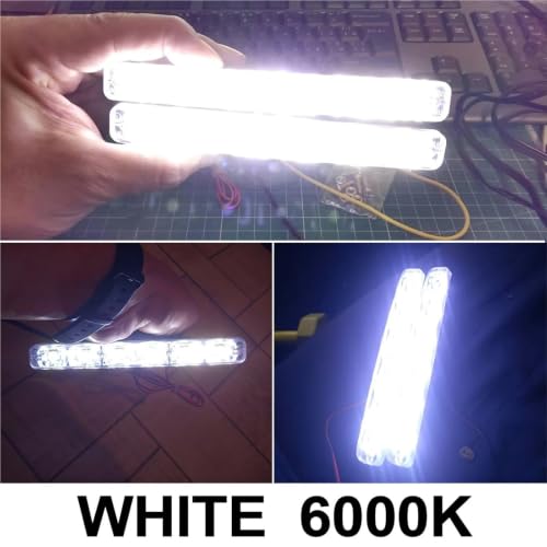 Luces de circulación diurna 12V con 6LED impermeables para coche 5