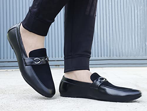 Image of AADI Men's Black Synthetic Leather Outdoor Casual Loafer - MRJ1654