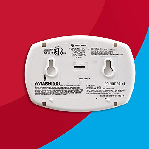First Alert Carbon Monoxide Detector Alarm|No Outlet Required with Digital Display and Peak Memory, Battery Operated, CO410 , White by First Alert - Image 5