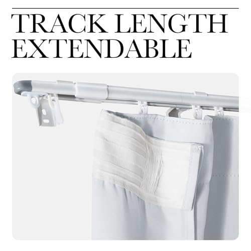 NICETOWN Doorway Curtain with Adjustable Ceiling Track, Privacy Protection French Door Curtain for Closet/Bay, W34 x L 80" Thermal Insulated Drape for Living Room/Bedrrom, Greyish White, 1 Panel