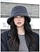 Women's Winter Thickened Fisherman's Hat 1920s Vintage Elegant Bell-Shaped Hat Fashionable Wide-Brimmed Warm Hats Grey