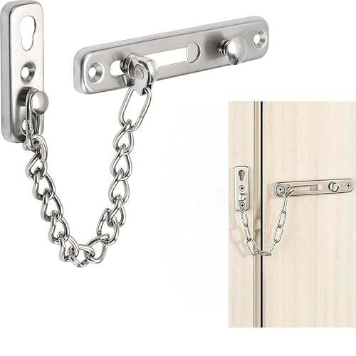 Stainless Steel Door Chain,Chain Lock for Door Anti Theft Home Safe Nickel Plated Door Locks with Screws,Door Chain Internal Door Lock,Door Chains for Front Door