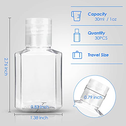 30 Pcs 1 oz Travel Bottles, Empty Hand Sanitizer Bottles, Portable, Refillable Containers for Business Trip4