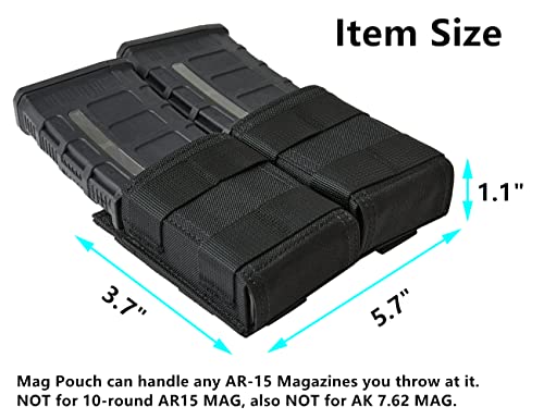 Kydex Rifle Mag Pouch Holster, 5.56Mm Molle Mag Pouch Double For M4 M16 Holder Tactical Mag Carrier #TOP2