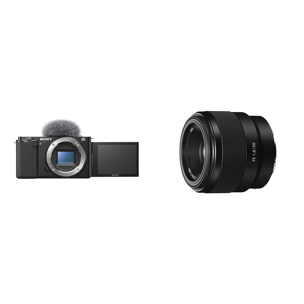 Sony Alpha ZV-E10 | Cámara Vlog con Lente Intercambiable sin Espejo APS-C & Lente estándar SEL-50F18F (Longitud Focal Fija, 50 mm, F1.8, fotograma Completo