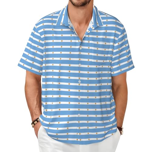 Chemise à manches courtes motif Argentine finitions soignées style chic