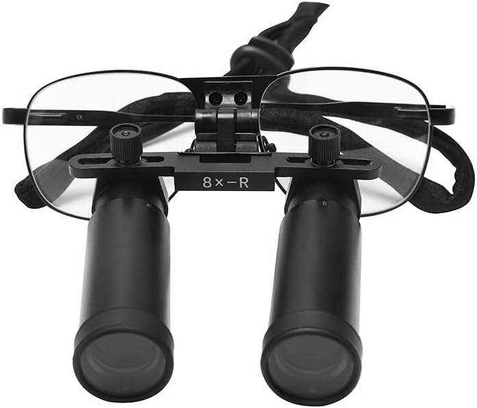 8X High Magnification Portable Bonicular Loupes Magnifier Metal Frame Optical Glasses DY-800