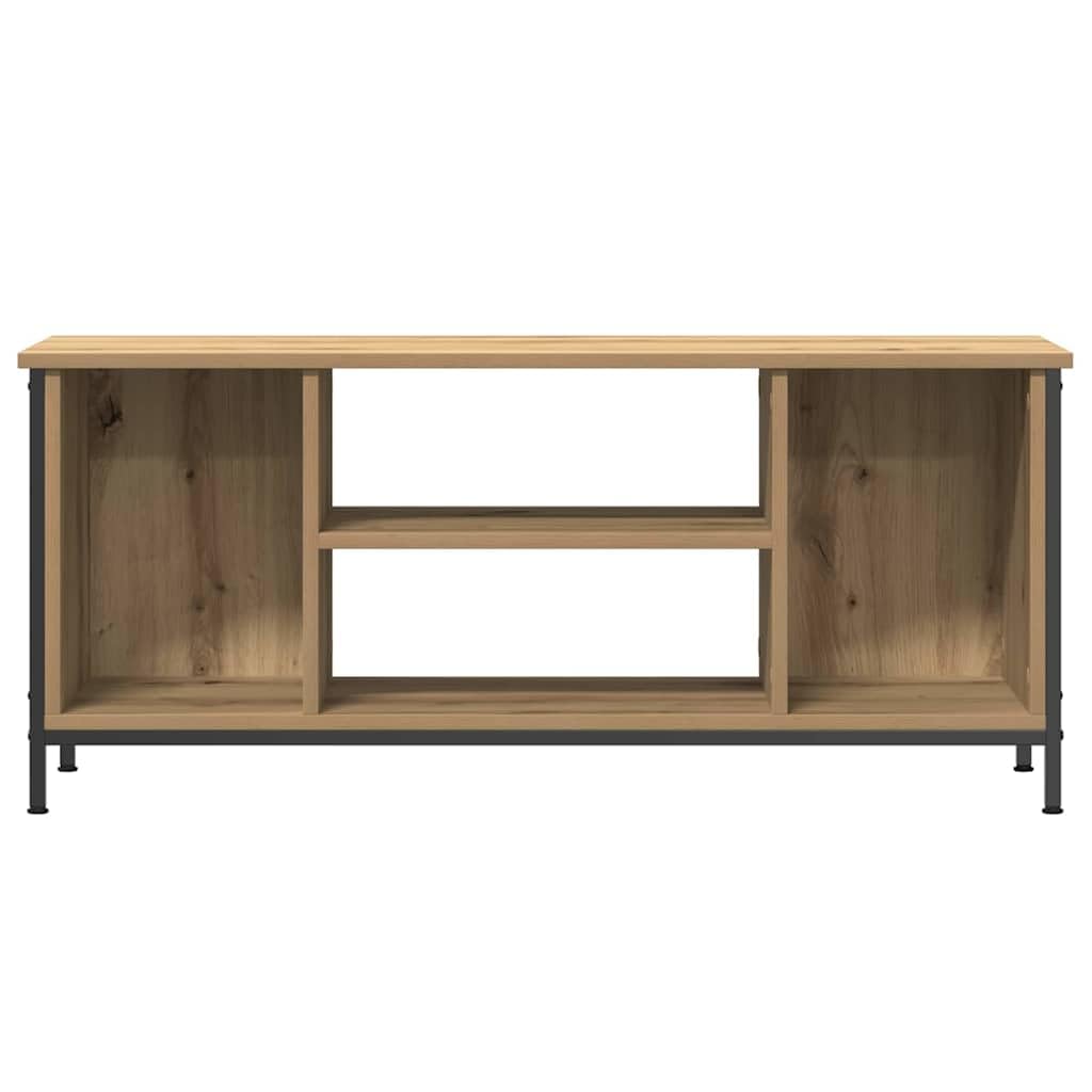 Szafka pod telewizor z drewna dębowego Artisan, 102 x 35 x 45 cm, szafka z miejscem do przechowywania, regał, półka, kanał kablowy, kredens do salonu, sypialni, kina domowego i kącika