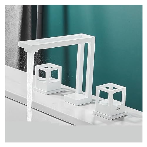 Robinet monté sur le pont blanc pour vasque et baignoire design
