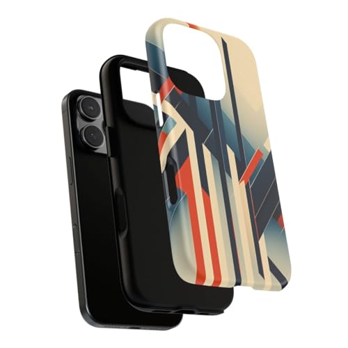 Coque iPhone 16 Pro rigide mate de qualité premium aux lignes géométriques chic