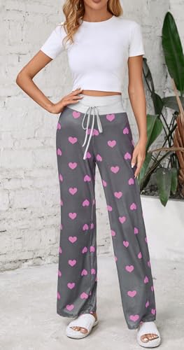 Image of Women Pajama Pants Comfy Lounge Wide Leg Casual Stretch Palazzo Drawstring Pj Bottoms Pants S-3XL