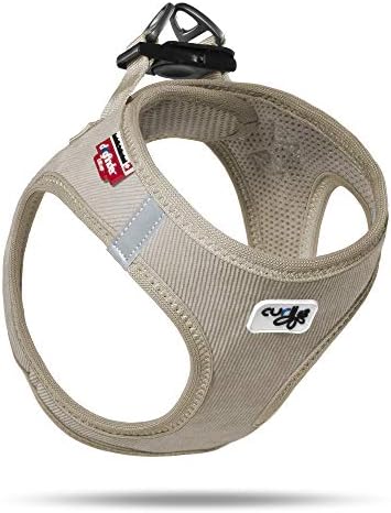 Curli Vest Harness Cord with Air-Mesh Lining Step-in Dog Harness Lightweight Breathable Dog Elegant Durable Harnesses for Small Dogs Tan 2XS