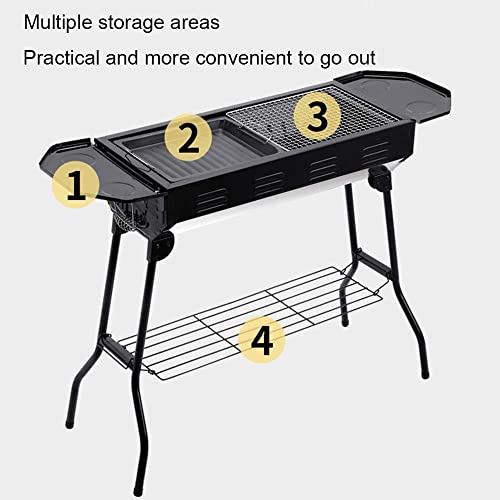 Parrilla de Acero Inoxidable Plegable y portátil para 5-15 Personas, Ideal para barbacoas de carbón al Aire Libre, Grande y Duradera.
