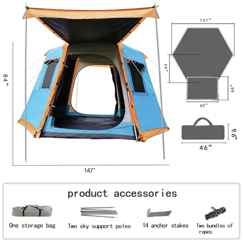 Carpa de camping para 6 personas, impermeable y resistente al viento miniatura 3