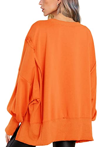 Image of BWQ Womens Oversized Sweatshirt Crewneck Long Sleeve Shirts Pullover Sweatshirts S-2XL
