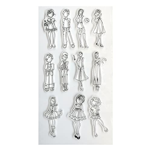 Fashion Girls Clear Stamps - Reusable Rubber Stamp For Card Making, Diy Scrapbooking, Album Decoration, Paper Craft #TOP26