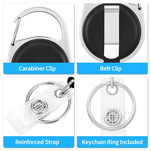 Jupswan Badge Reels Holder Retractable Keychain Heavy Duty With Id Clip For Key Card Name Tag Cute Funny Cartoon Nurse Work Office Key Retractor Leash Black Metal Carabiner Belt Clip Zjk249 #TOP2