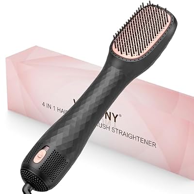 Hair Dryer Brush Blow Dryer Brush Straightener, 4-in-1 Professional 1200W Ionic Hot Air Brush Styler with Ceramic & Tourmaline Technology, One Step Hair Dryer & Styler Volumizer for All Hair Types