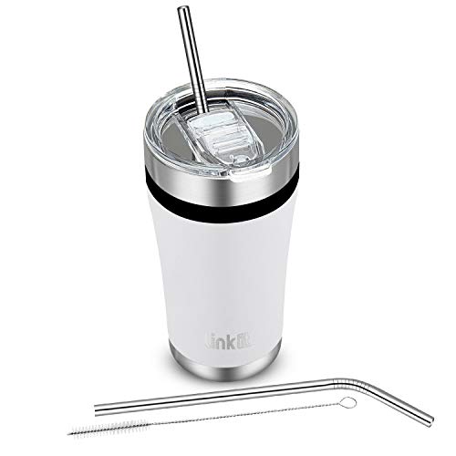 Linkit 20oz Tumbler with Slider Lid & Straws - Travel Mug Vacuum Insulated