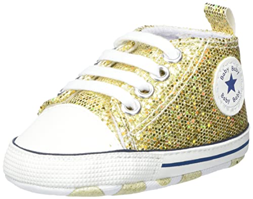 DEBAIJIA Bambino Scarpe 6-12M Primi Passi Suola Morbida Ragazzo Sneaker Infantile Antiscivolo Traspirante Leggera 18 EU Oro (Dimensione Tag-2)