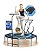 VIREO Fitness Trampolin Indoor Erwachsene [Klappbar & Stabil] mit Haltegriff – Mini Trampoline Ø 102 cm bis 150 kg, Leise & Gelenkschonend, Jumping Fitness & Sprung für Zuhause inkl. Widerstandsbänder