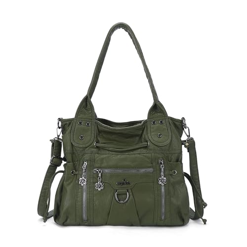 Angel Kiss Hobo Bags für Damen, modische Umhängetasche, Damen-Geldbörsen und Handtaschen, geräumige Tragetaschen, Geldbörse mit Crossbody-Gurt, Grün, Large