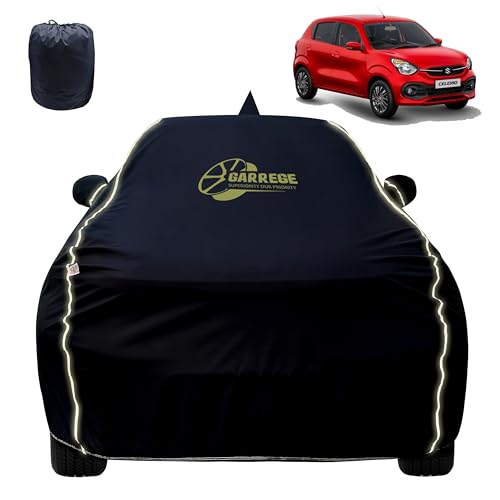 Image of Reflector Waterproof Car Cover for Maruti Celerio with Mirror & Antenna Pocket | All Weather Protection | Washable Fabric | Black Color