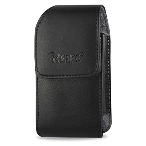 Reiko Vertical Pouch Cell Phone Case for TREO 650 - Retail Packaging - Black Cover