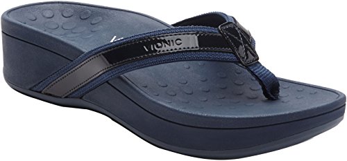 Vionic Women's High Tide Platform Sandal (8, Navy)