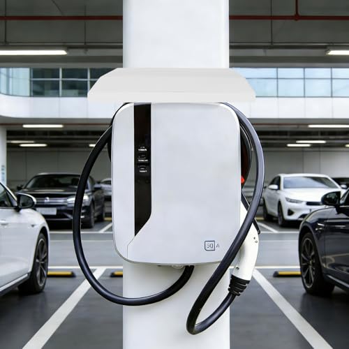 Cache-pluie borne recharge électrique plastique blanc résistant aux intempéries - 5