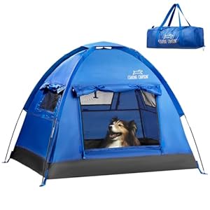 Luna Portable Dog Tent, Indoor/Outdoor Dog House for Camping, Waterproof Cat and Dog Tents with Zippered Door and Mesh Windows for Airflow and Ventilation for Beach, Backyard