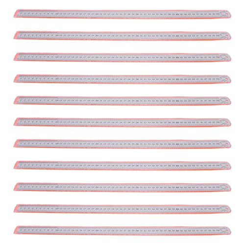 Règle métrique de 50 cm en acier inoxydable à rainure droite (lot de 10 règles)