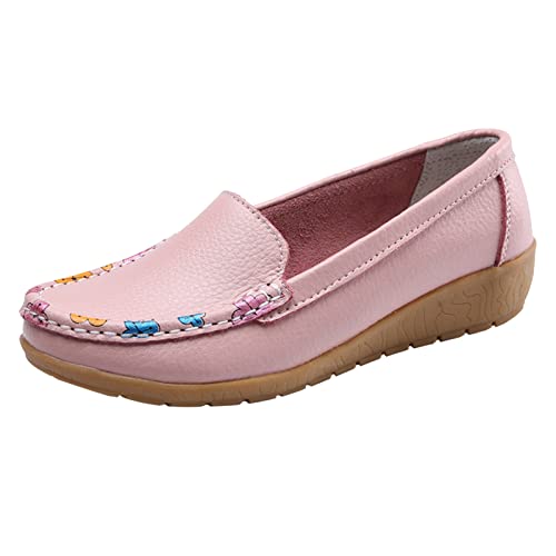 Sandales plates faciles à enfiler et chaussures de marche ultra légères rose 39.5