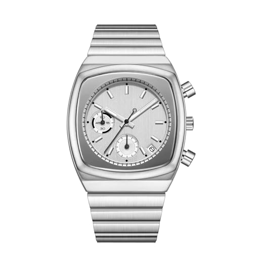 Image of CILOA Mens Watches Chronograph Stainless Steel Waterproof Date Analog Business Fashion Wristwatch for Men