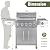 Bestfire 68,000 BTU 5 Burner Propane Gas Grill with Side Burner-Professional-Grade Stainless Steel Outdoor BBQ Grill-647 sq in Cooking Space&Porcelain Cast Iron Grrates-Patio Cart Design for Backyard