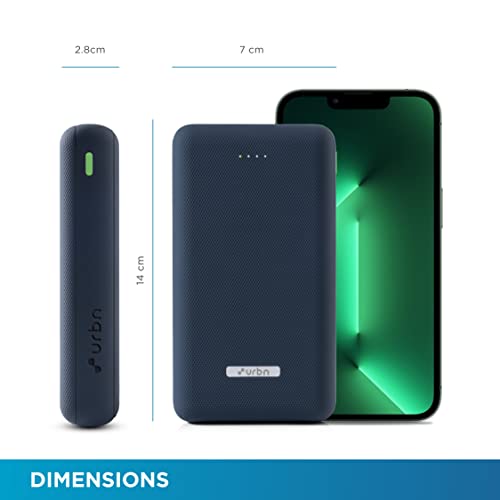 URBN 20000 mAh Lithium_Polymer 22.5W Super Fast Charging Ultra Compact Power Bank with Quick Charge & Power Delivery, Type C Input/Output, Made in India, Type C Cable Included (Blue) 7 41Jb+leFgiL